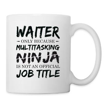 Ninja Waiter - Coffee/Tea Mug - white - Right