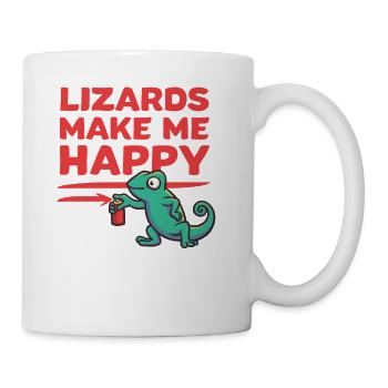 Lizard Lizards Make Meh Happy - Coffee/Tea Mug - white - Right