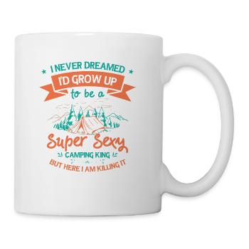 Camping Camper Outdoor Mountain Camping Place - Coffee/Tea Mug - white - Right