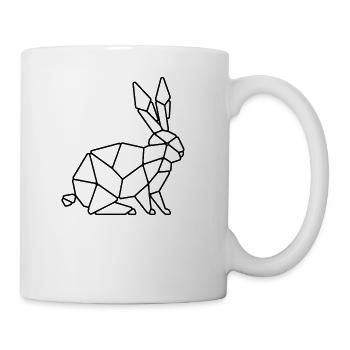 rabbit low poly - Coffee/Tea Mug - white - Right