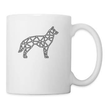 dog low poly - Coffee/Tea Mug - white - Right