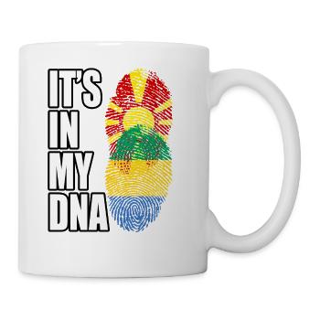 Macedonian And Gabonese Mix Heritage DNA Flag - Coffee/Tea Mug - white - Right