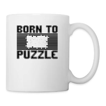 born to puzzle - Coffee/Tea Mug - white - Right