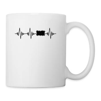 puzzle heartbeat - Coffee/Tea Mug - white - Right