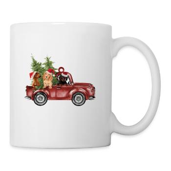 Dachshund On Car Christmas Ornament Xmas Ornaments - Coffee/Tea Mug - white - Right
