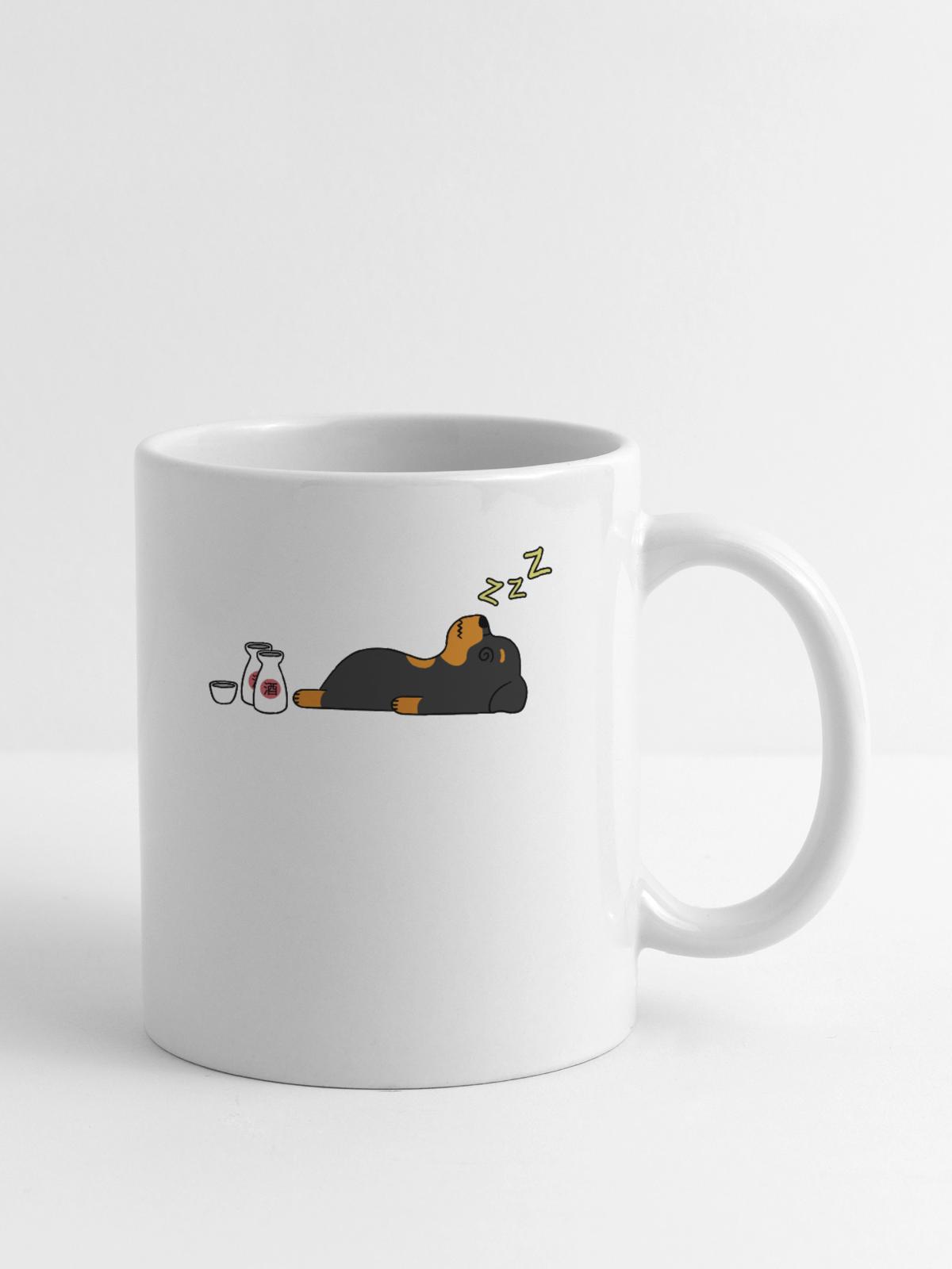 Rottweiler Sake Drunk - Coffee/Tea Mug - white - Right