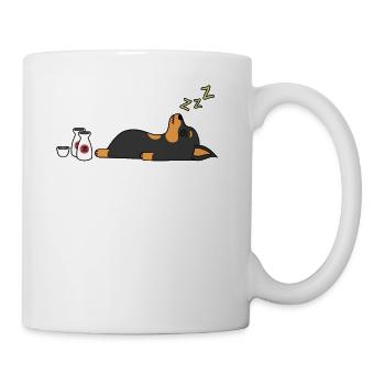Miniature Pinscher Sake Drunk - Coffee/Tea Mug - white - Right
