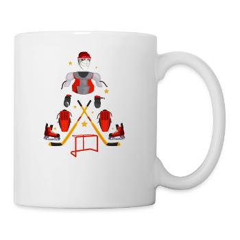 Chistmas Season Ice Hockey Christmas Tree - Coffee/Tea Mug - white - Right