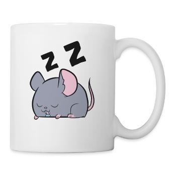 Funny Rat Sleeping Rat Pajamas Cute Rat - Coffee/Tea Mug - white - Right
