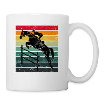 Retro Equestrian Jumping - Coffee/Tea Mug - white - Right