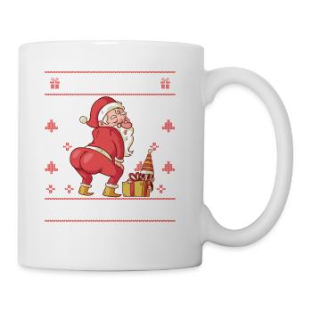 Santa's Favorite Ho Twerking Santa Offensive Ugly - Coffee/Tea Mug - white - Right