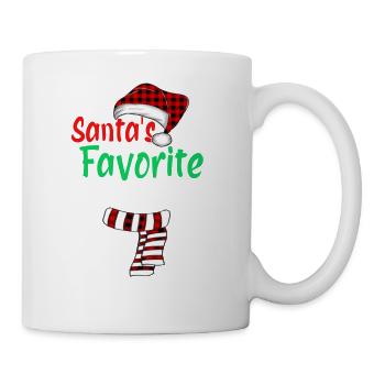 Santa's Favorite Ho Funny Christmas Santa Red - Coffee/Tea Mug - white - Right