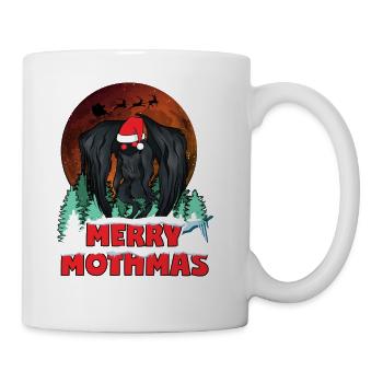 Mothman Christmas Merry Mothmas Funny Moth Man - Coffee/Tea Mug - white - Right