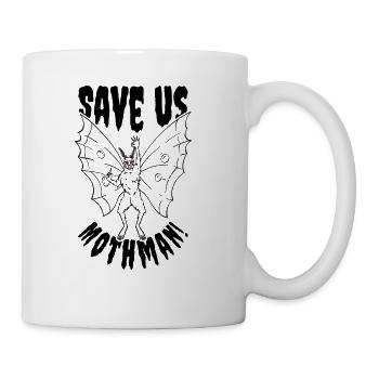 Halloween Mothman Mythical Line Art Beast Monster - Coffee/Tea Mug - white - Right