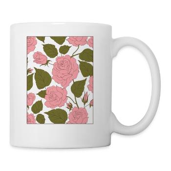 Aesthetic Rose Pattern Floral Baroque - Coffee/Tea Mug - white - Right