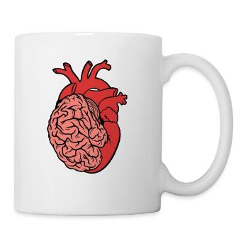 Half Brain Half Heart Organ Anatomy Science - Coffee/Tea Mug - white - Right