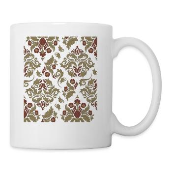 Baroque Aesthetic Pattern Old Vintage Grunge - Coffee/Tea Mug - white - Right