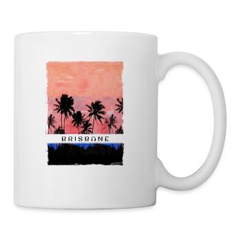 Brisbane Australia Vacation Souvenir Beach Palm - Coffee/Tea Mug - white - Right