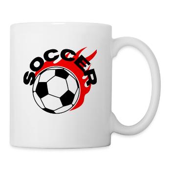 Soccer ball , soccer - Coffee/Tea Mug - white - Right