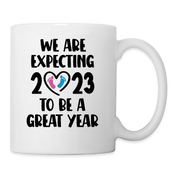 New Baby Announcement, Christmas Pregnancy Gift - Coffee/Tea Mug - white - Right