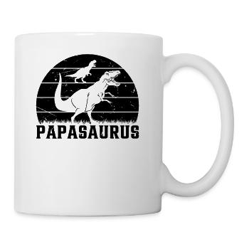 Papa Saurus Papa Dino Papa Dinosaur - Papasaurus - Coffee/Tea Mug - white - Right