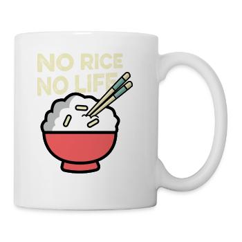 No Rice No Life Foodie Gift - Coffee/Tea Mug - white - Right