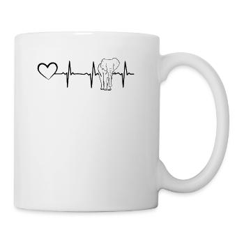 Elephant Heartline Heart Elephant African Elephant - Coffee/Tea Mug - white - Right