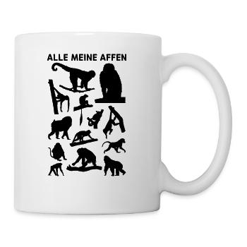 Affen Schimpanse Orang-Utan Affe - Alle Meine Affe - Coffee/Tea Mug - white - Right