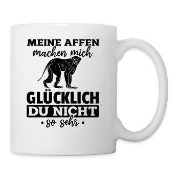 Meine Affen Machen Mich Glücklich Du Nicht So Seh - Coffee/Tea Mug - white - Right