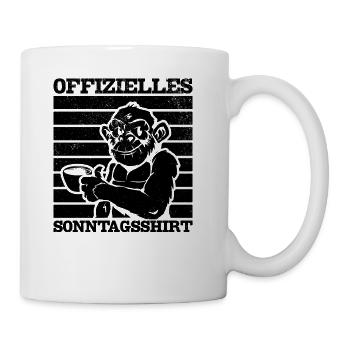 Kaffee Affe - Offizielles Sonntagsshirt Affe Orang - Coffee/Tea Mug - white - Right