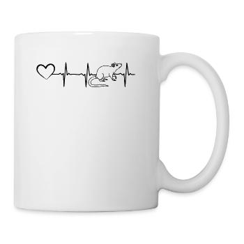 Rat Heartline Heart Rat Lover Rat Owner Rat Heartb - Coffee/Tea Mug - white - Right