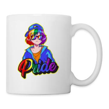Gay Pride Japanese Cool Anime Girl Rainbow Gay Fla - Coffee/Tea Mug - white - Right