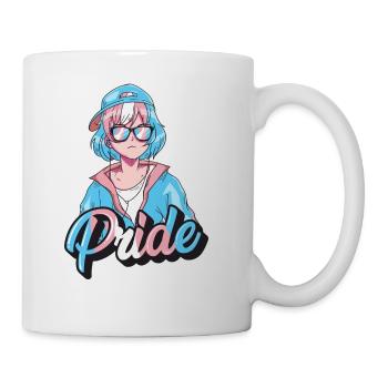 Transgender Pride Japanese Cool Anime Girl Trans F - Coffee/Tea Mug - white - Right