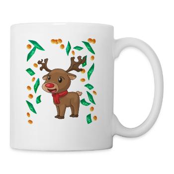 Reindeer Christmas windfall - Coffee/Tea Mug - white - Right