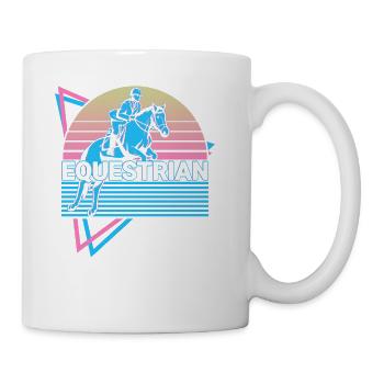 Equestrian Retro Horse Rider - Coffee/Tea Mug - white - Right