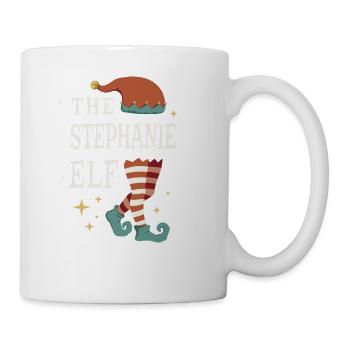 The Stephanie Elf - Christmas Pajama for Stephanie - Coffee/Tea Mug - white - Right