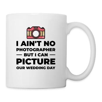 Couple Camera Romance Wedding Day Pick Up Lines - Coffee/Tea Mug - white - Right