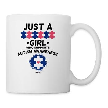 Girls supports autistic - Coffee/Tea Mug - white - Right