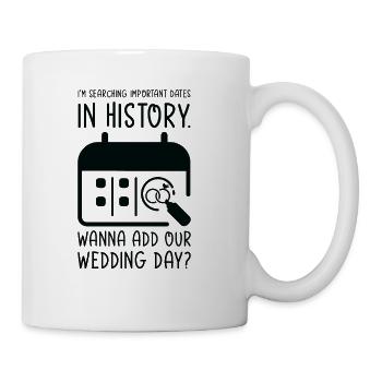 Wedding Day Pick Up Lines Couple Romantic Heart - Coffee/Tea Mug - white - Right