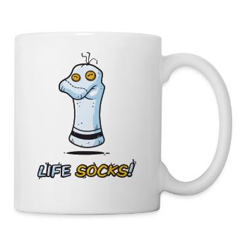 Life Socks, Cute for Baby - Coffee/Tea Mug - white - Right