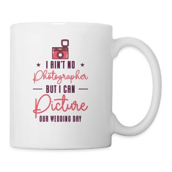 Couple Camera Romance Wedding Day Pick Up Lines - Coffee/Tea Mug - white - Right