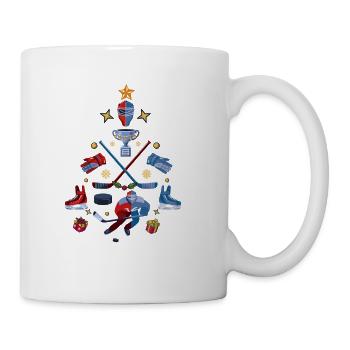 Chistmas Season Ice Hockey Christmas Tree - Coffee/Tea Mug - white - Right