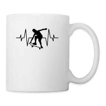 skater heartbeat - Coffee/Tea Mug - white - Right