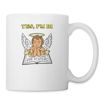 Yes I'm bi bible lover and also bi sexual - Coffee/Tea Mug - white - Right