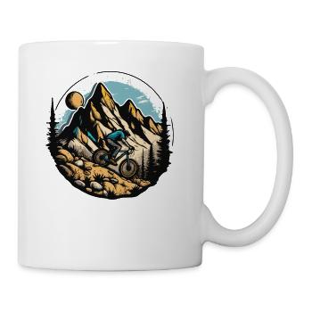 337 nature scene mountain biking - Coffee/Tea Mug - white - Right