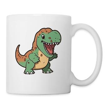 Cut t-rex dinosaur - Coffee/Tea Mug - white - Right