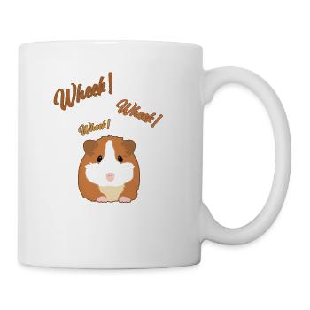 Wheek Cavy Caviidae Long Hair American Crested - Coffee/Tea Mug - white - Right