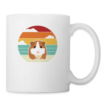 Retro American Crested Cavy Caviidae Long Hair - Coffee/Tea Mug - white - Right