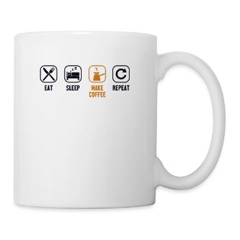 Eat Sleep Make Coffee Repeat Queen Latte Art - Coffee/Tea Mug - white - Right