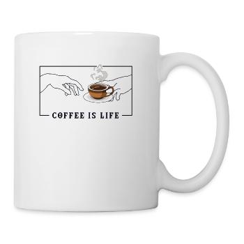 Michelangelo Creation of Adam Coffee Latte Art - Coffee/Tea Mug - white - Right